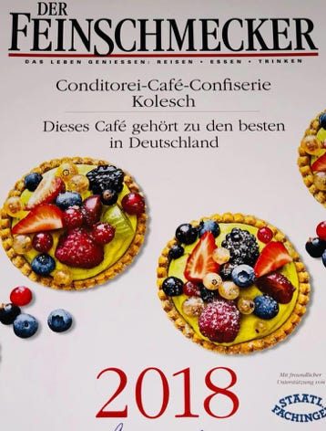 Titel der Feinschmecker-Ausgabe 2018 mit der Conditorei Kolesch